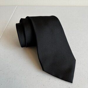 Express Solid Black Silk Tie - 100% Silk